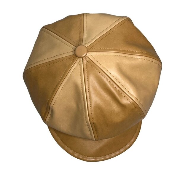 Lack of Color Britney Faux Leather Slouch Cap Two Tone Caramel NWT main image 4